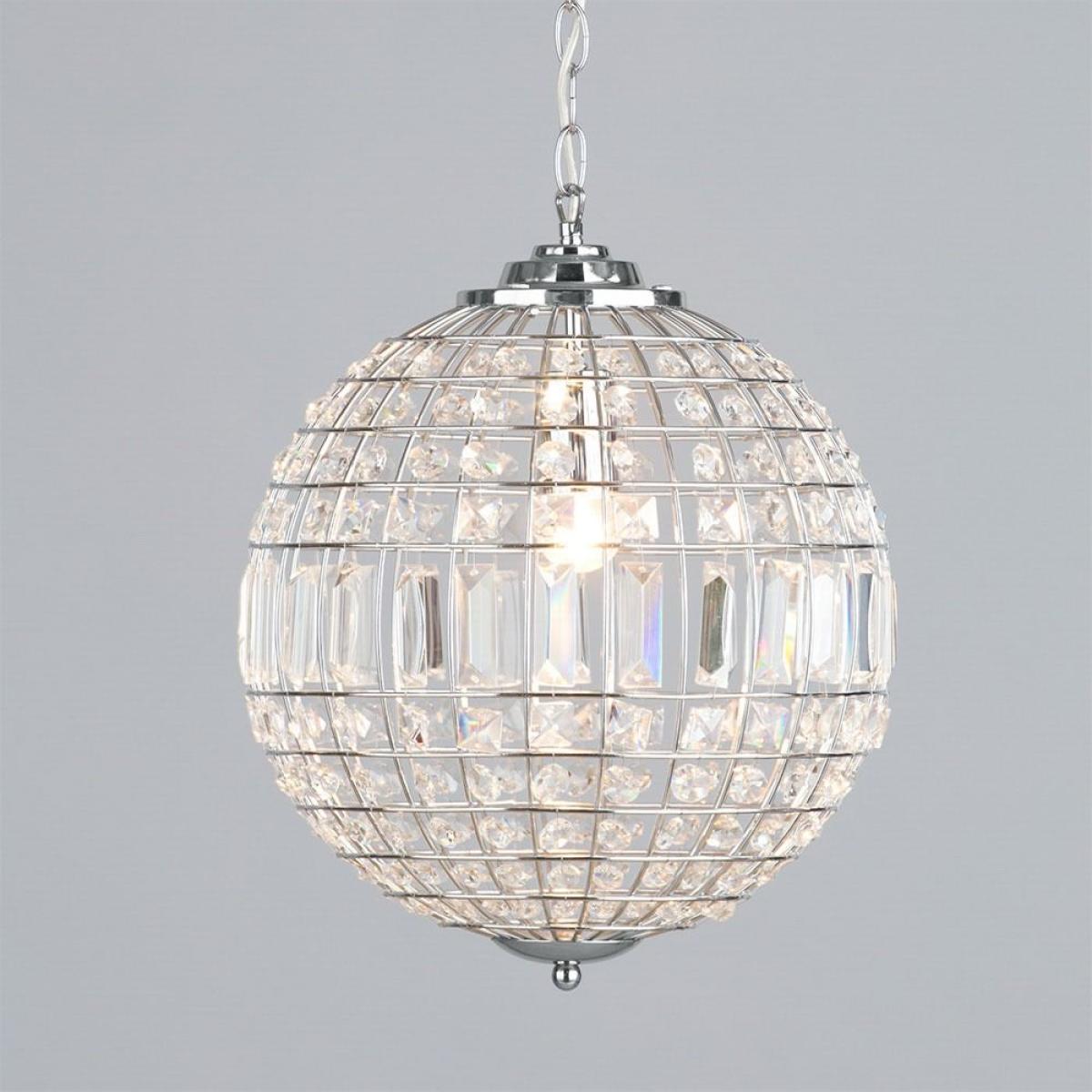 Ursula Small Crystal Ball Pendant, Chrome – image 2