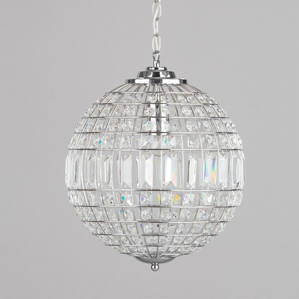 Ursula Small Crystal Ball Pendant, Chrome – image 3