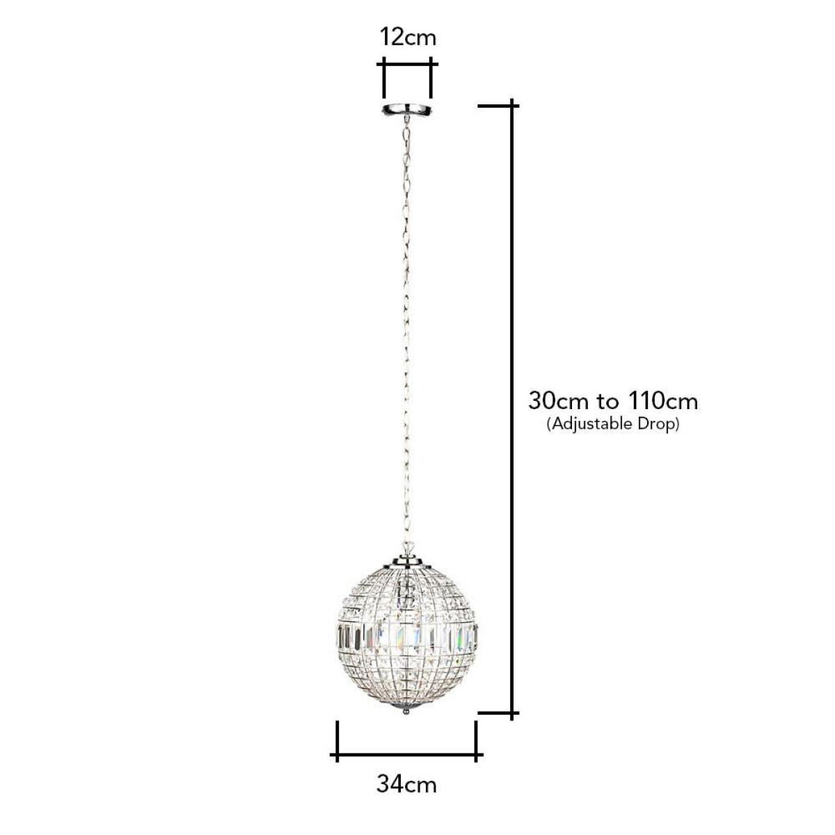 Ursula Small Crystal Ball Pendant, Chrome – image 6