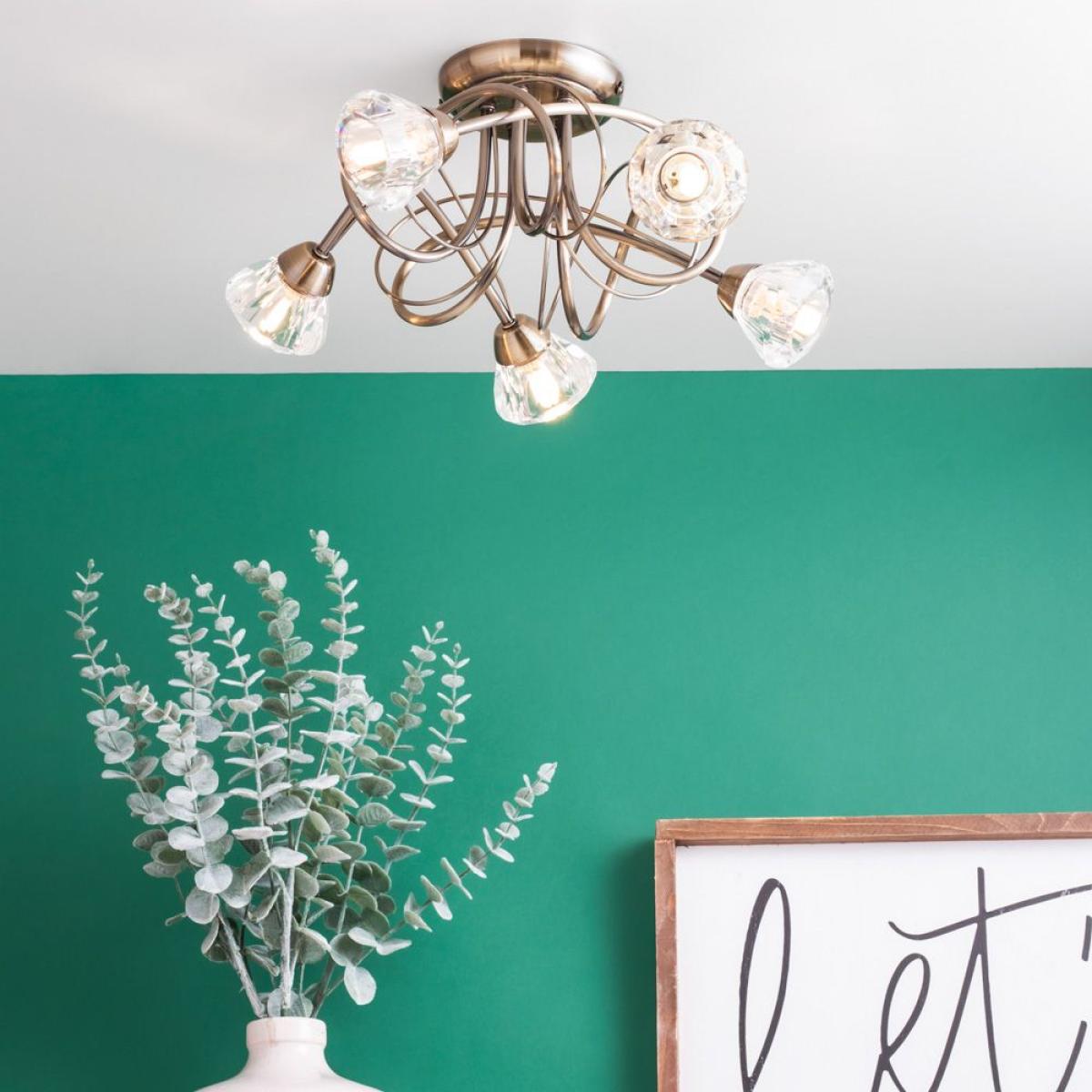 Marianne Flush Ceiling Light, Antique Brass – image 2