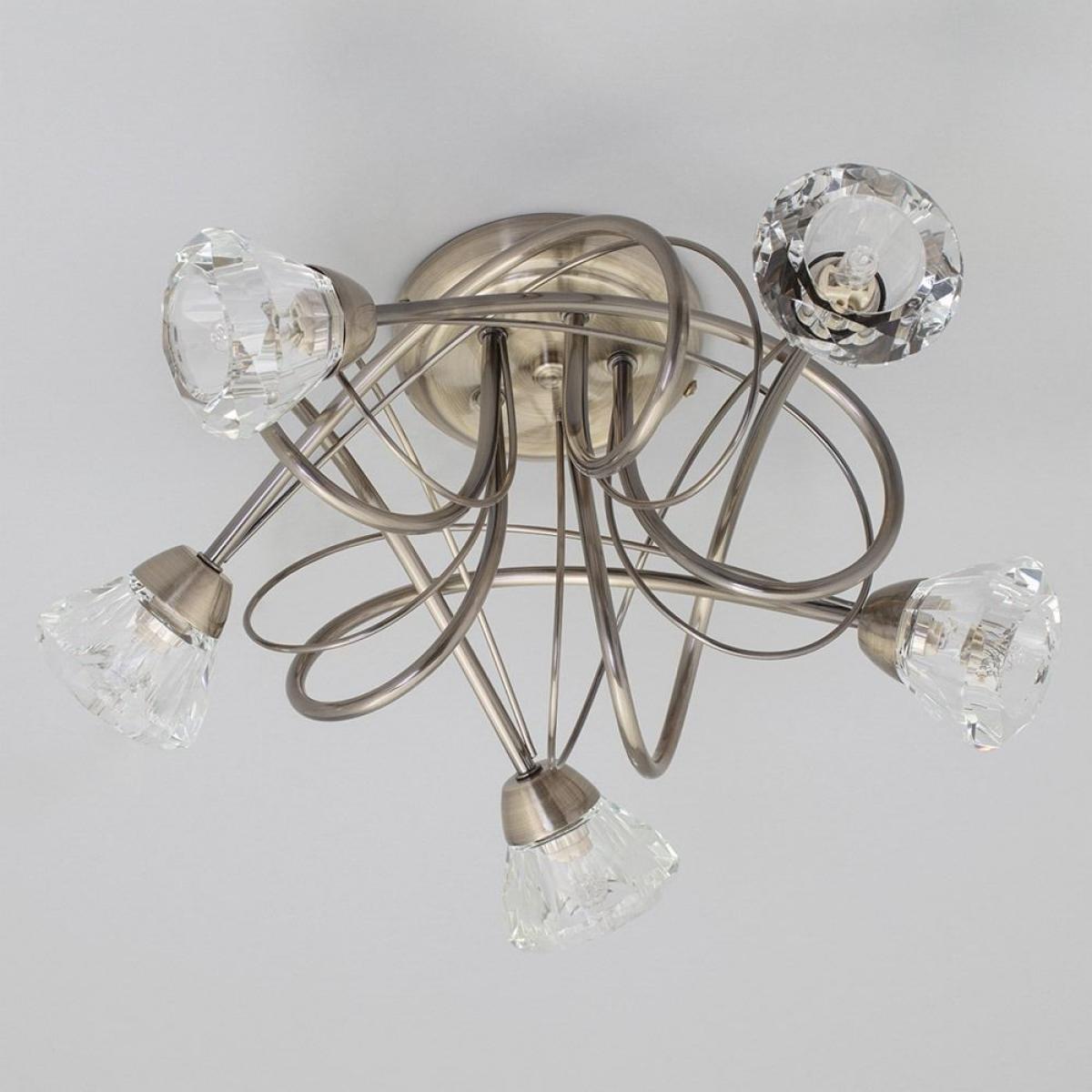 Marianne Flush Ceiling Light, Antique Brass – image 4