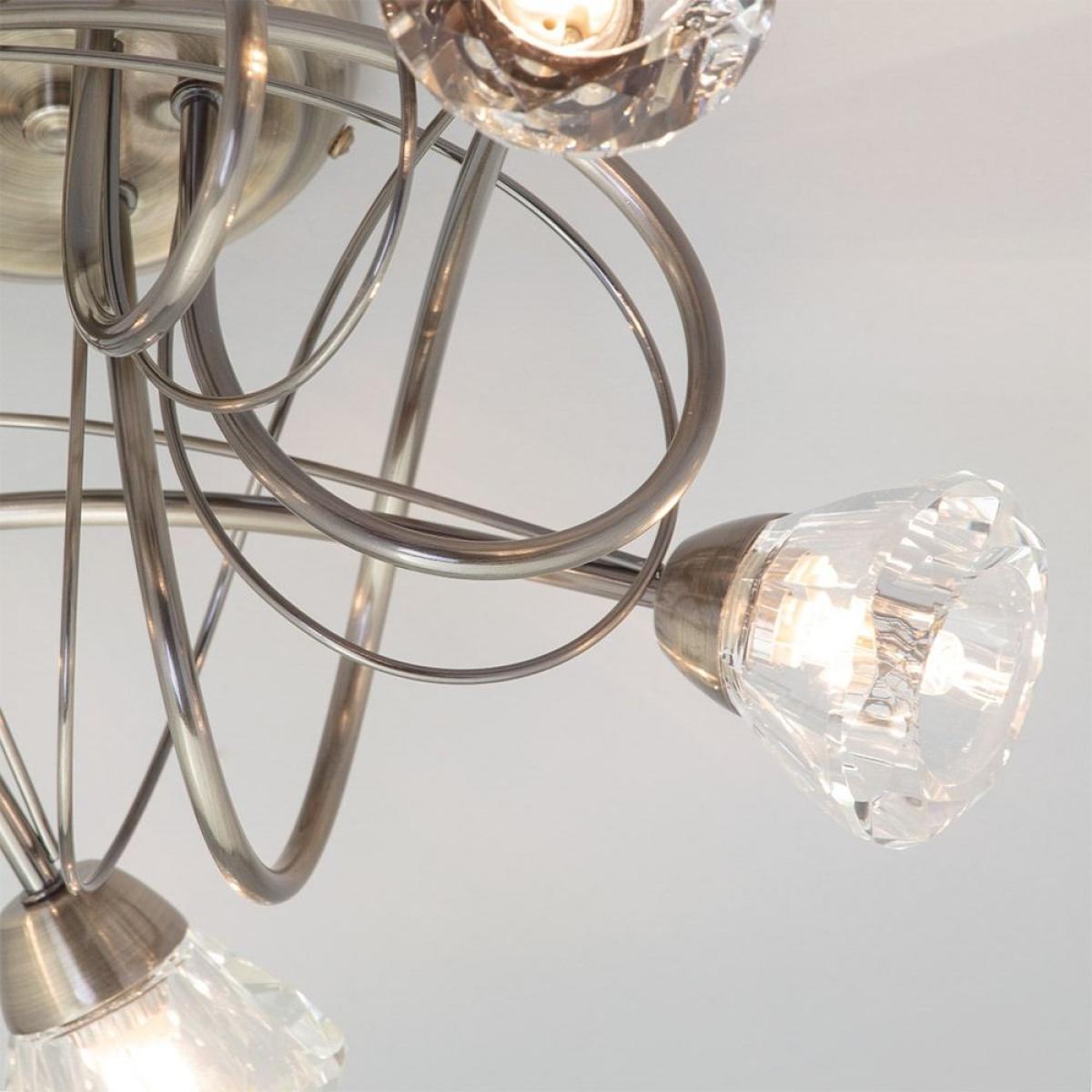 Marianne Flush Ceiling Light, Antique Brass – image 5