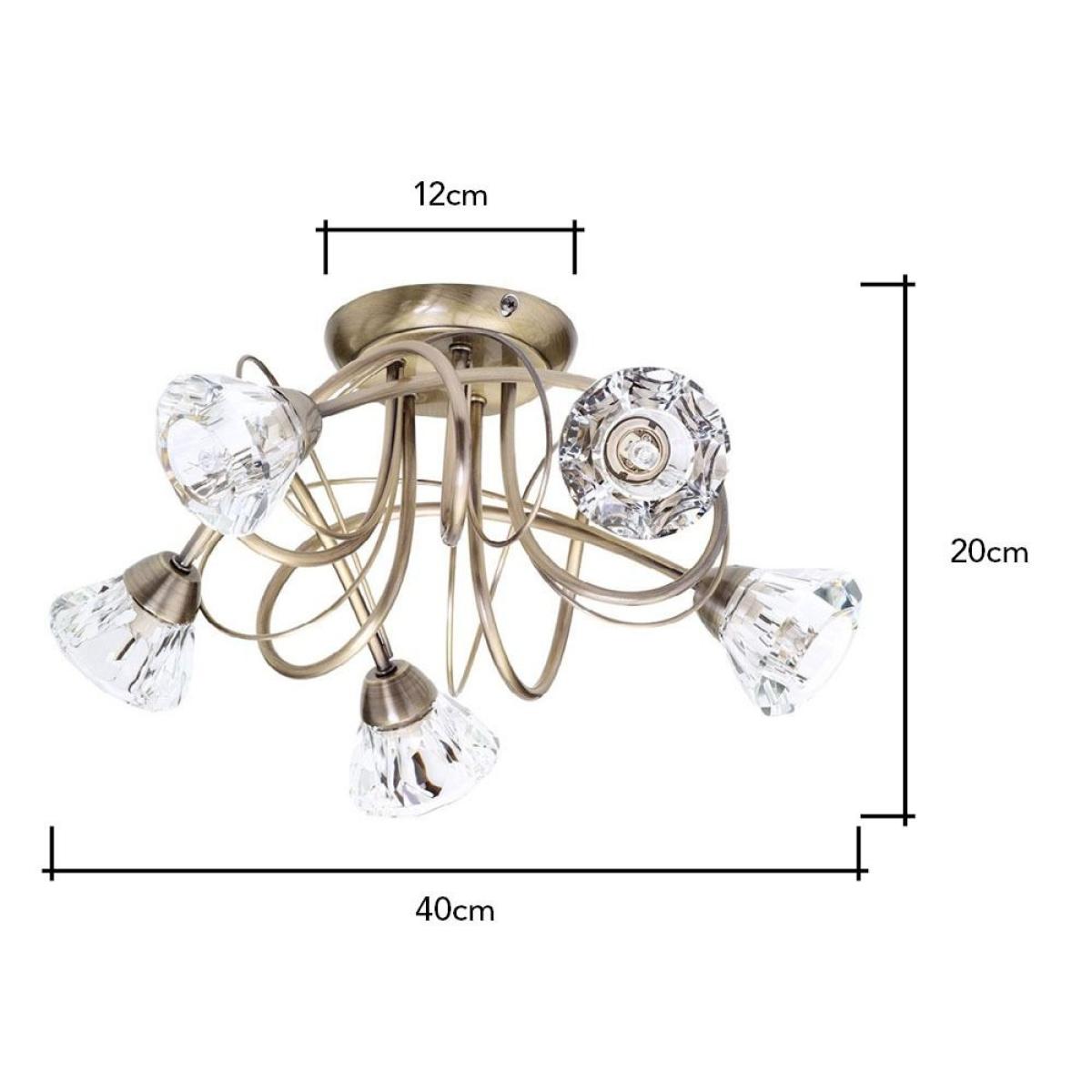 Marianne Flush Ceiling Light, Antique Brass – image 6