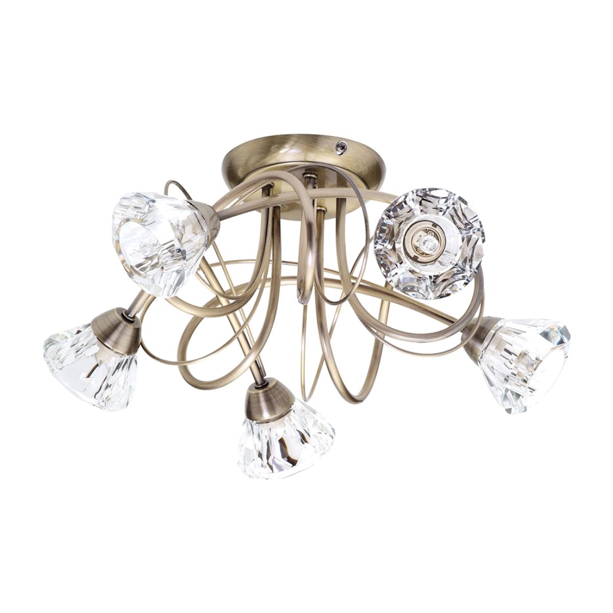 Marianne Flush Ceiling Light, Antique Brass – image 1