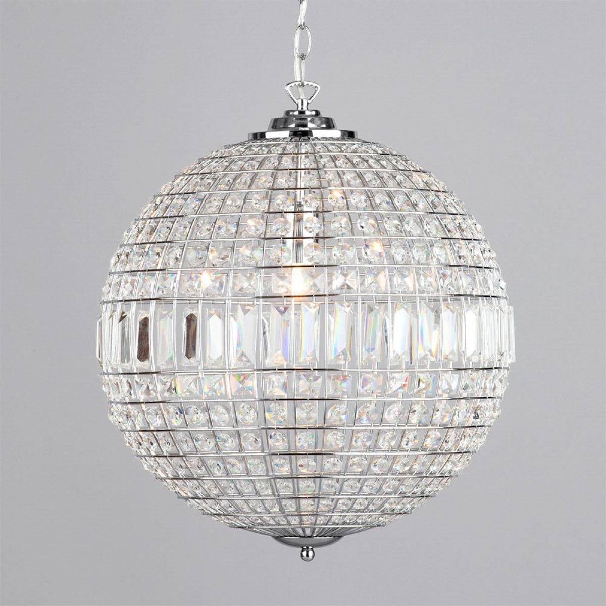 Large Ursula Crystal Ball Pendant, Chrome – image 3