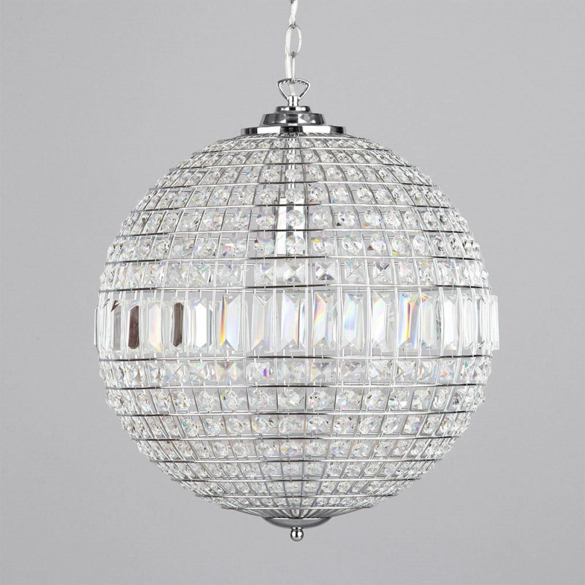Large Ursula Crystal Ball Pendant, Chrome – image 4