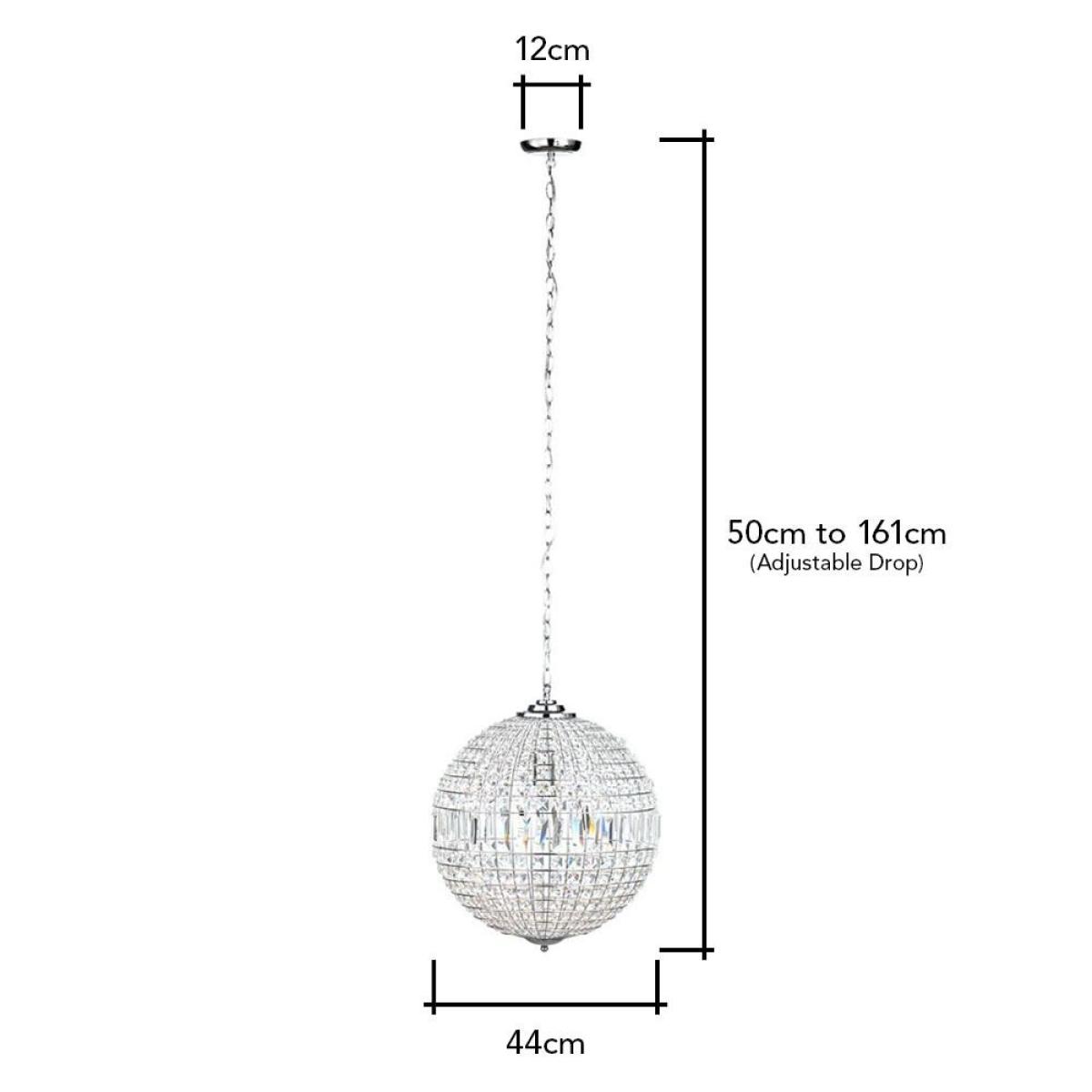Large Ursula Crystal Ball Pendant, Chrome – image 8