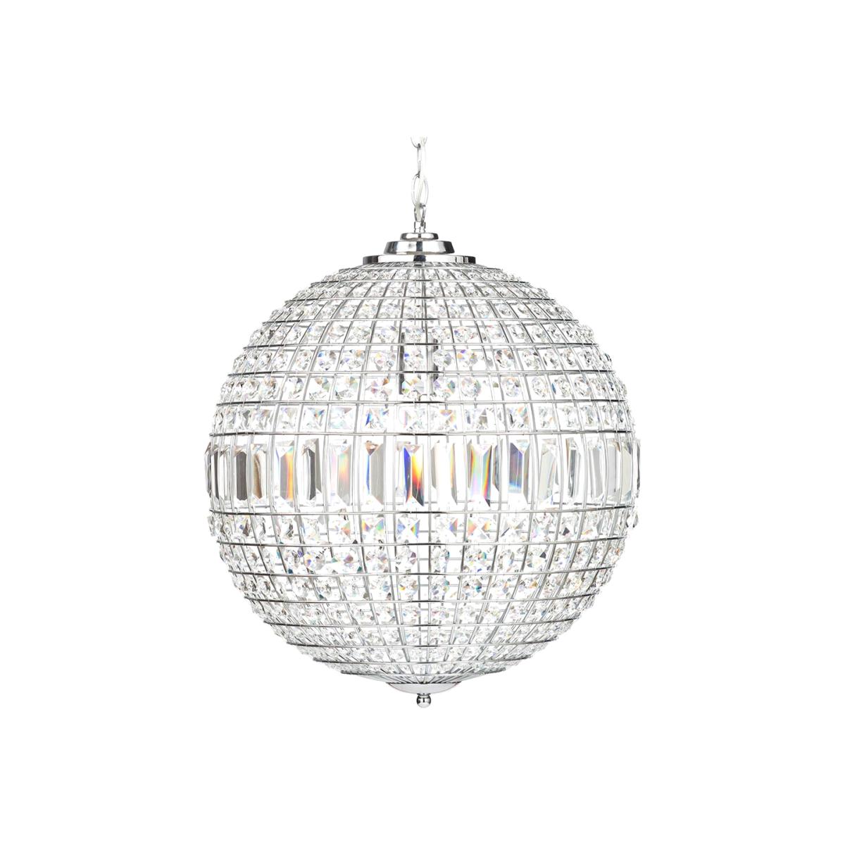 Large Ursula Crystal Ball Pendant, Chrome – image 1