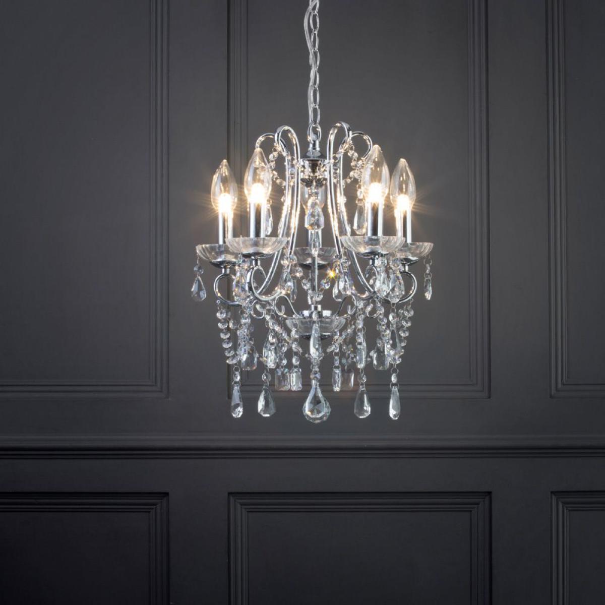 Annalee 5 Light Small Chandelier, Chrome – image 3