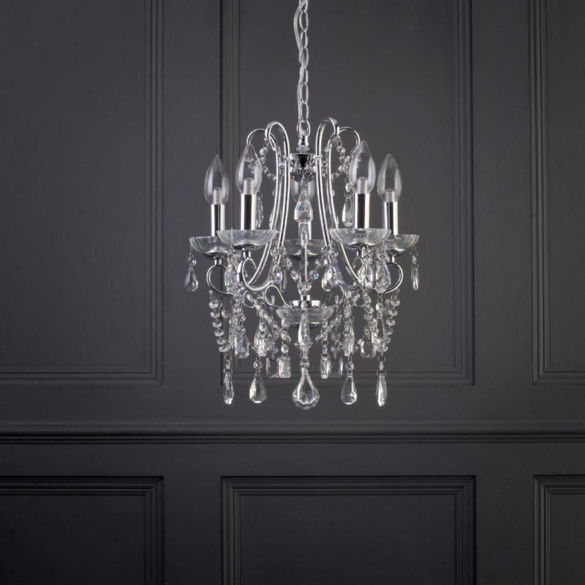 Annalee 5 Light Small Chandelier, Chrome – image 4