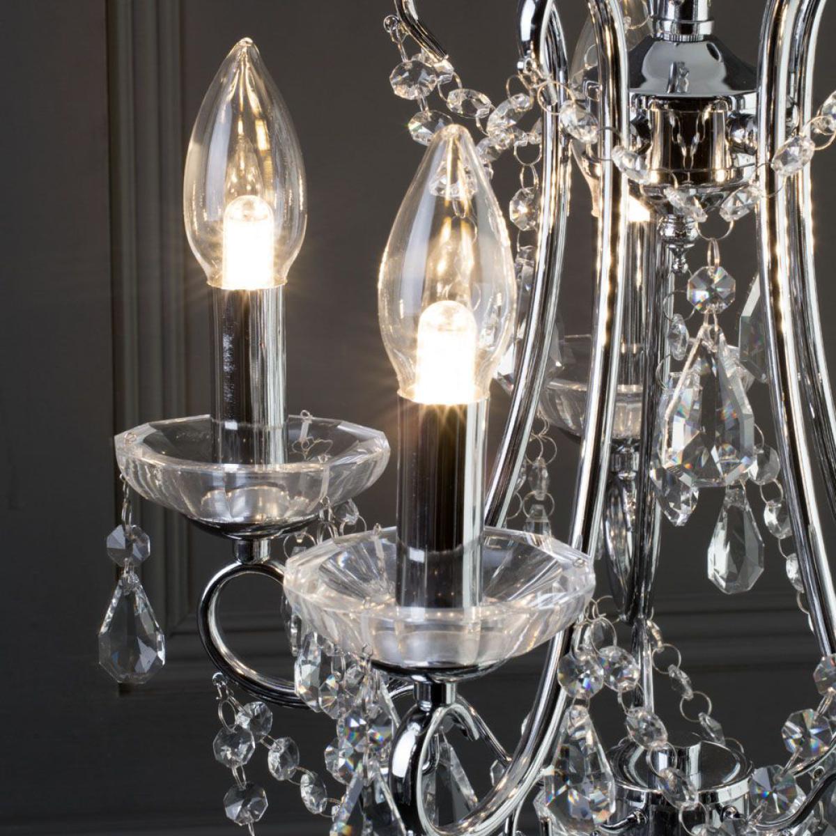 Annalee 5 Light Small Chandelier, Chrome – image 5