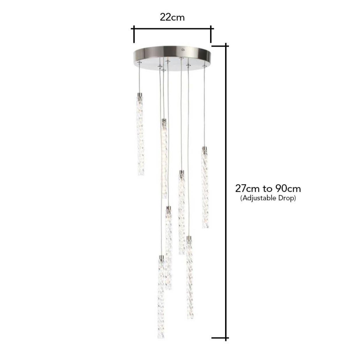 Shae Cluster Pendant, Brushed Chrome – image 6
