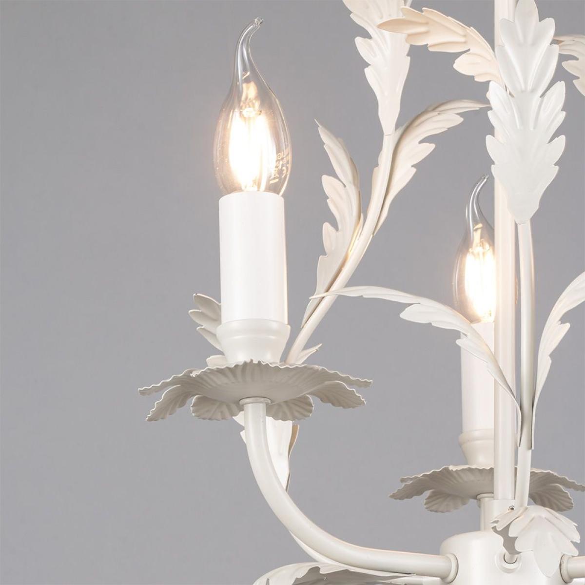 Flo 3 Light Chandelier, Satin Ivory – image 5