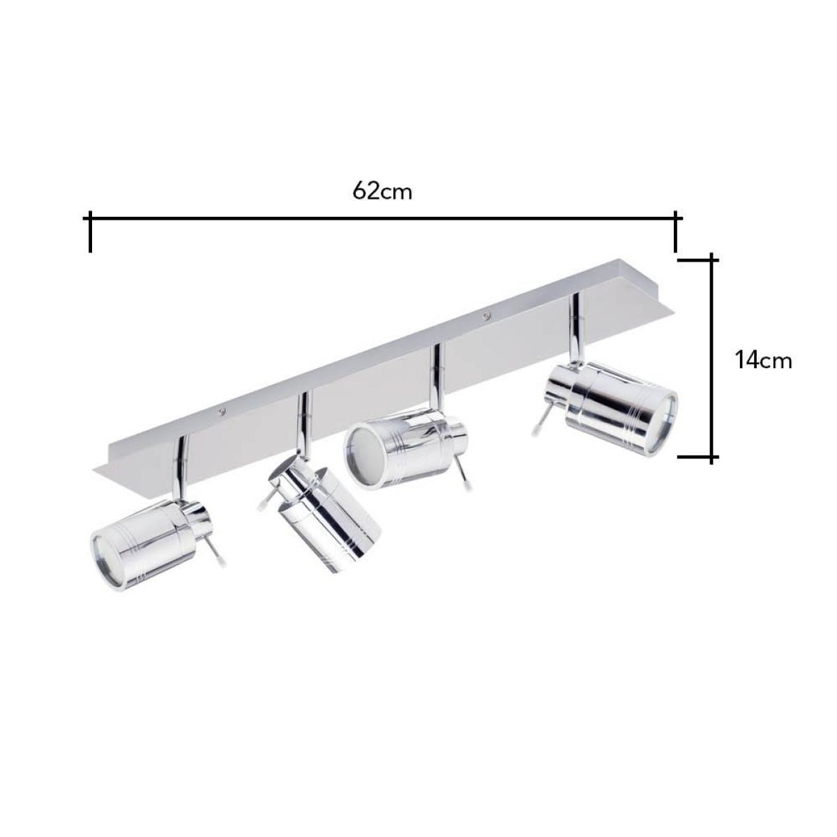 Hector Bathroom Ceiling Spotlight Bar, Chrome – image 7