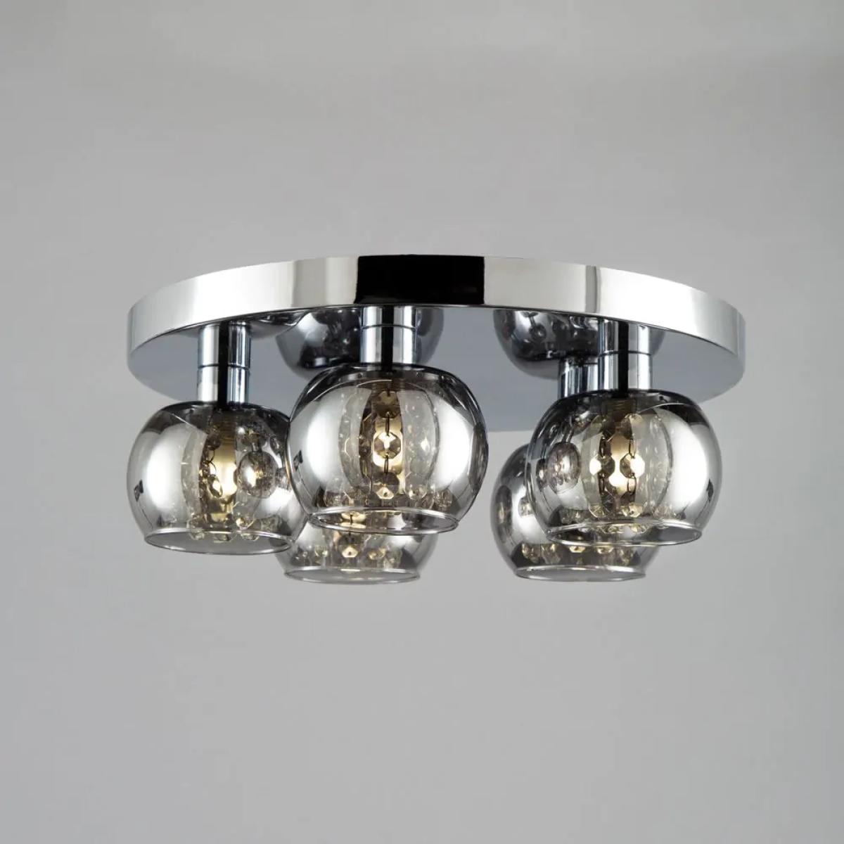 Lucia Bathroom Flush Ceiling Plate, Smoke – image 2