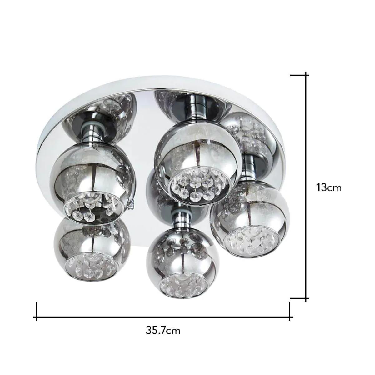 Lucia Bathroom Flush Ceiling Plate, Smoke – image 5