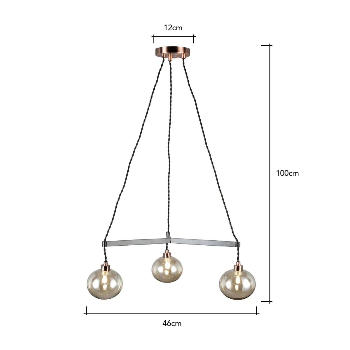 Juniper Medium Ceiling Pendant, Copper and Black – image 6