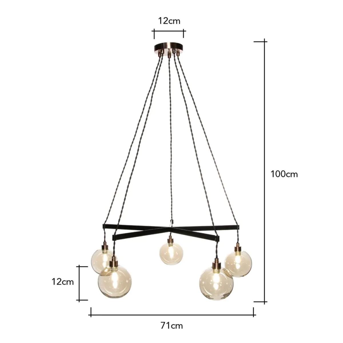Juniper Large Ceiling Pendant, Copper and Black – image 6