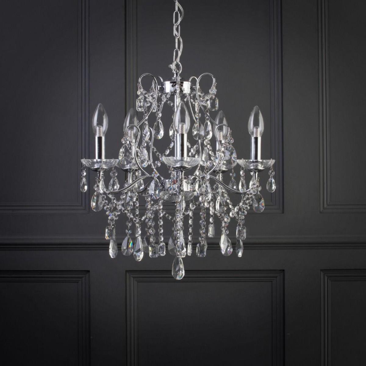 Annalee 5 Light Large Chandelier, Chrome – image 4