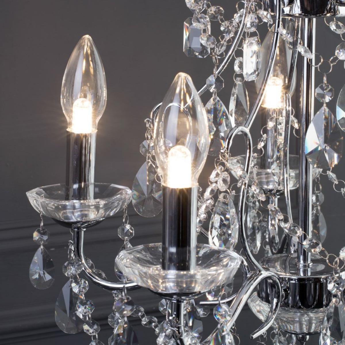 Annalee 5 Light Large Chandelier, Chrome – image 5