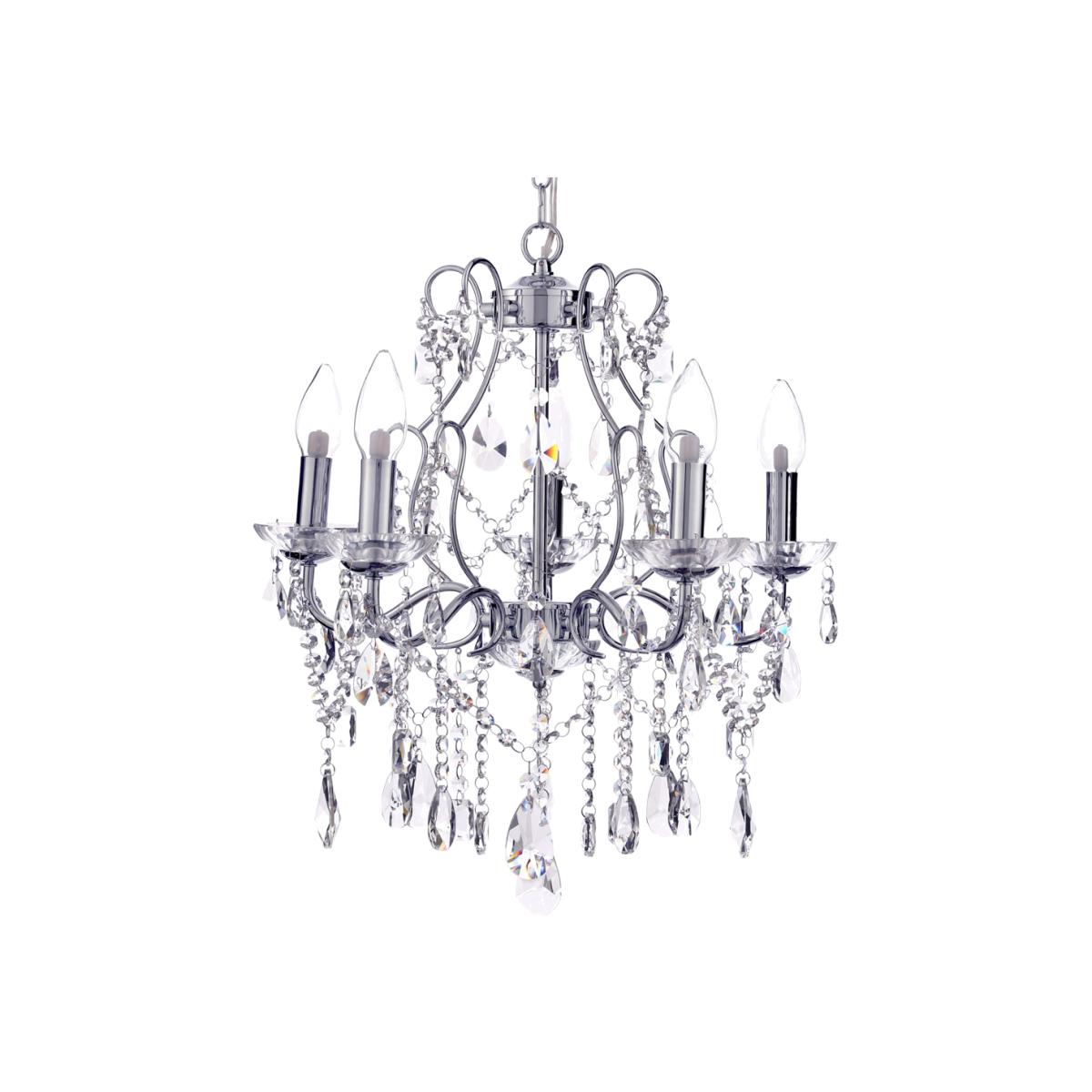 Annalee 5 Light Large Chandelier, Chrome – image 1