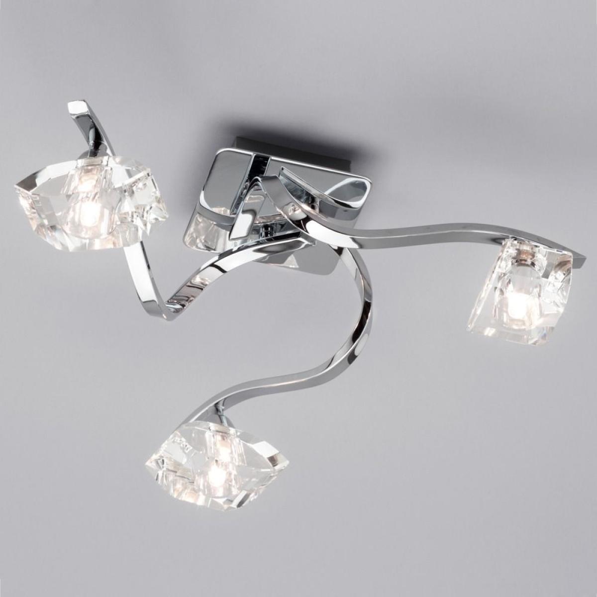 Bella 3 Light Flush Ceiling Light, Chrome – image 3