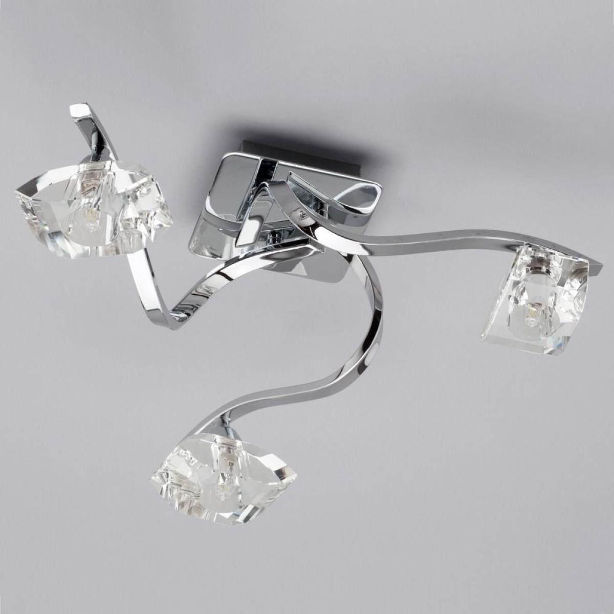Bella 3 Light Flush Ceiling Light, Chrome – image 4