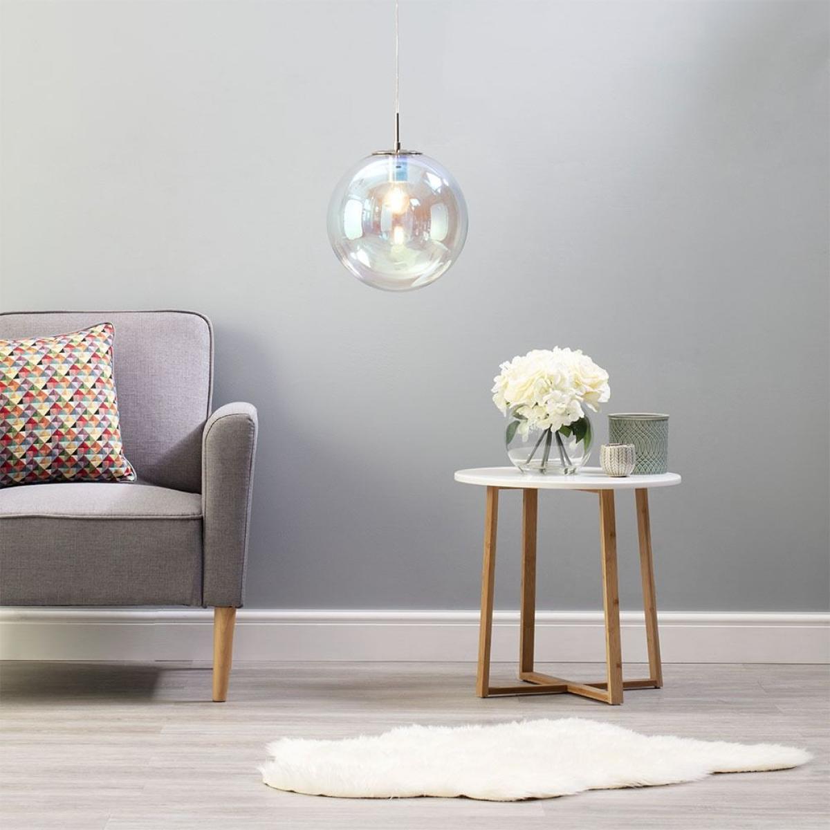 Petro Iridescent Glass Ceiling Pendant, Nickel – image 2