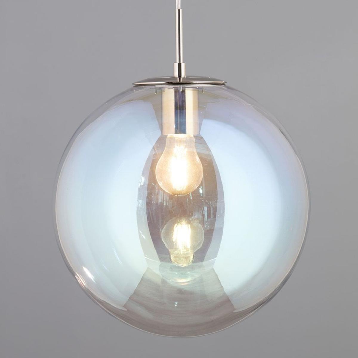 Petro Iridescent Glass Ceiling Pendant, Nickel – image 4
