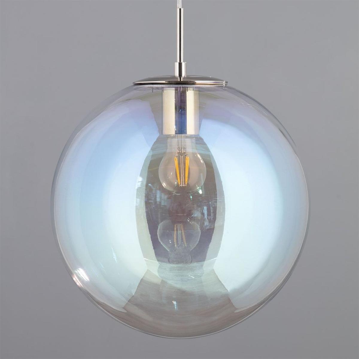 Petro Iridescent Glass Ceiling Pendant, Nickel – image 5