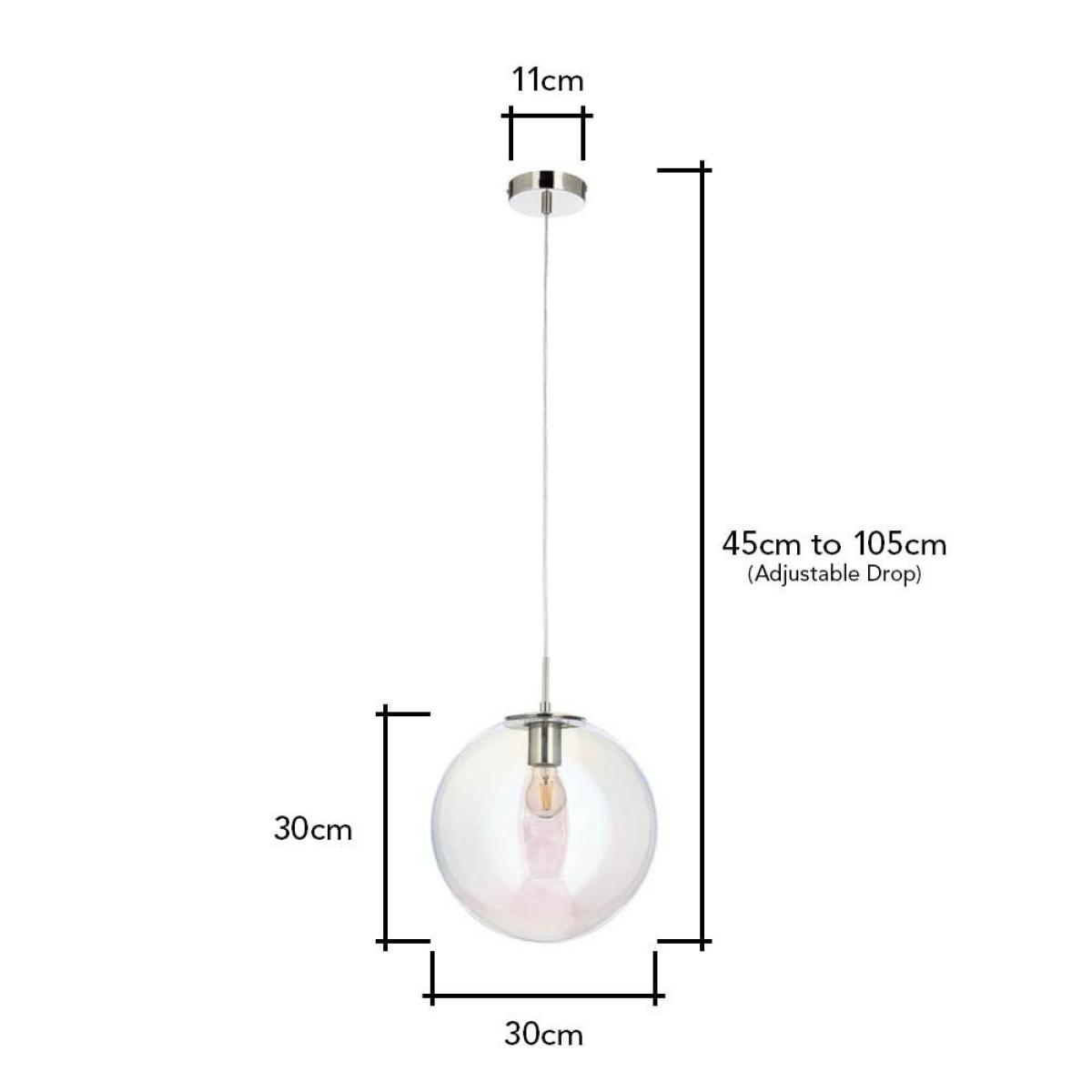 Petro Iridescent Glass Ceiling Pendant, Nickel – image 8