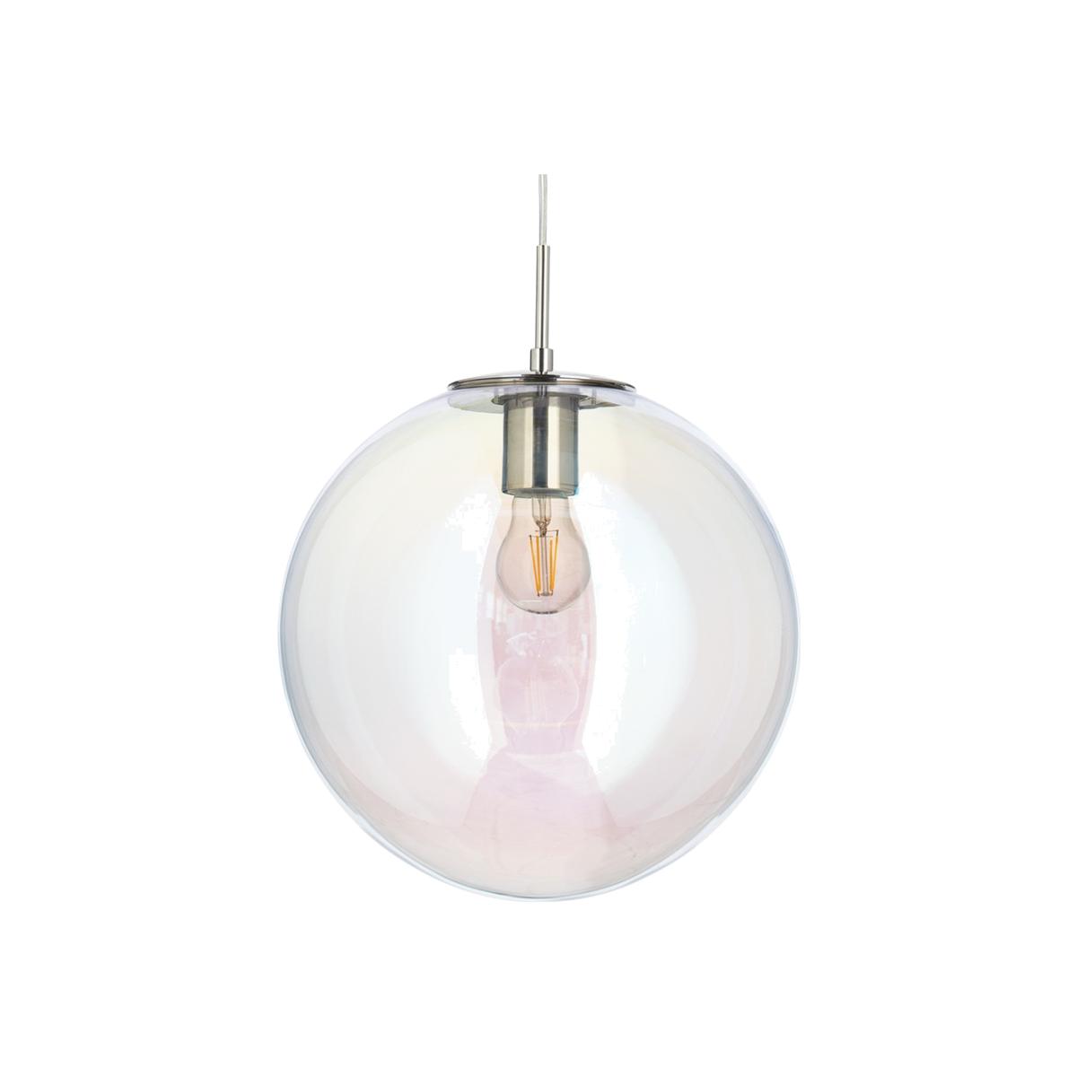 Petro Iridescent Glass Ceiling Pendant, Nickel – image 1