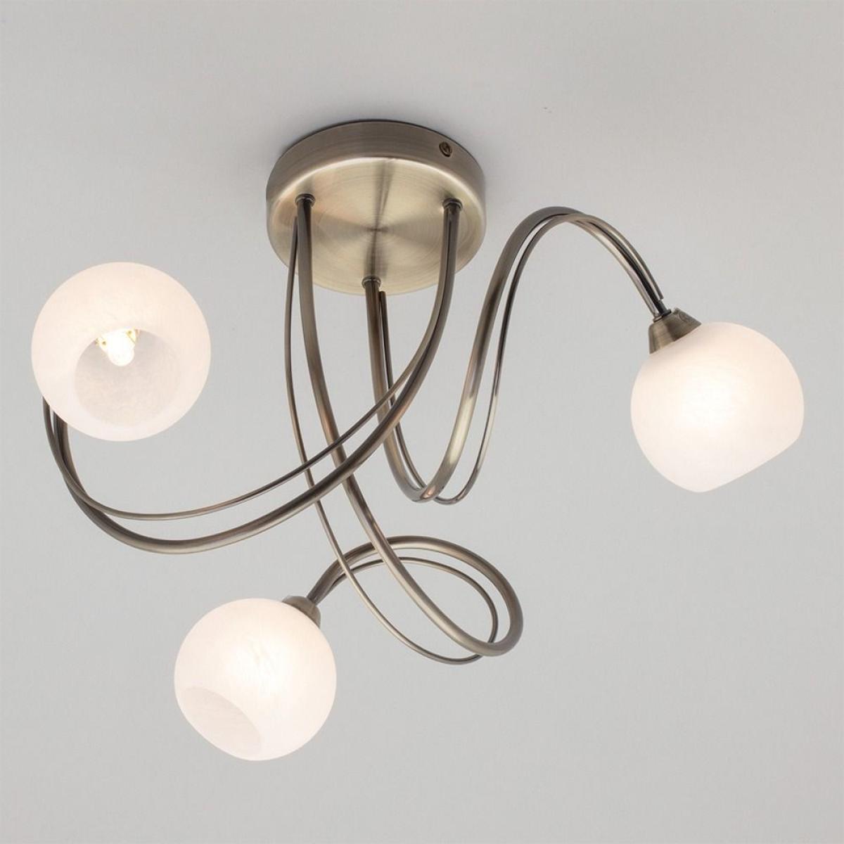 Soni Small Flush Ceiling Light, Antique Brass – image 3
