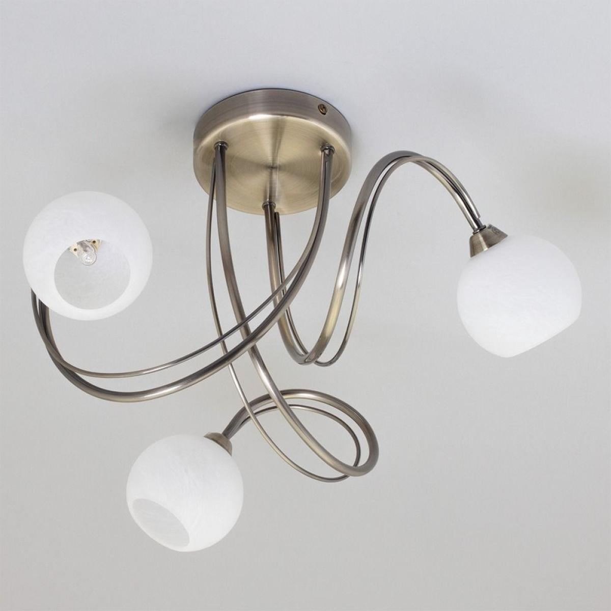 Soni Small Flush Ceiling Light, Antique Brass – image 4