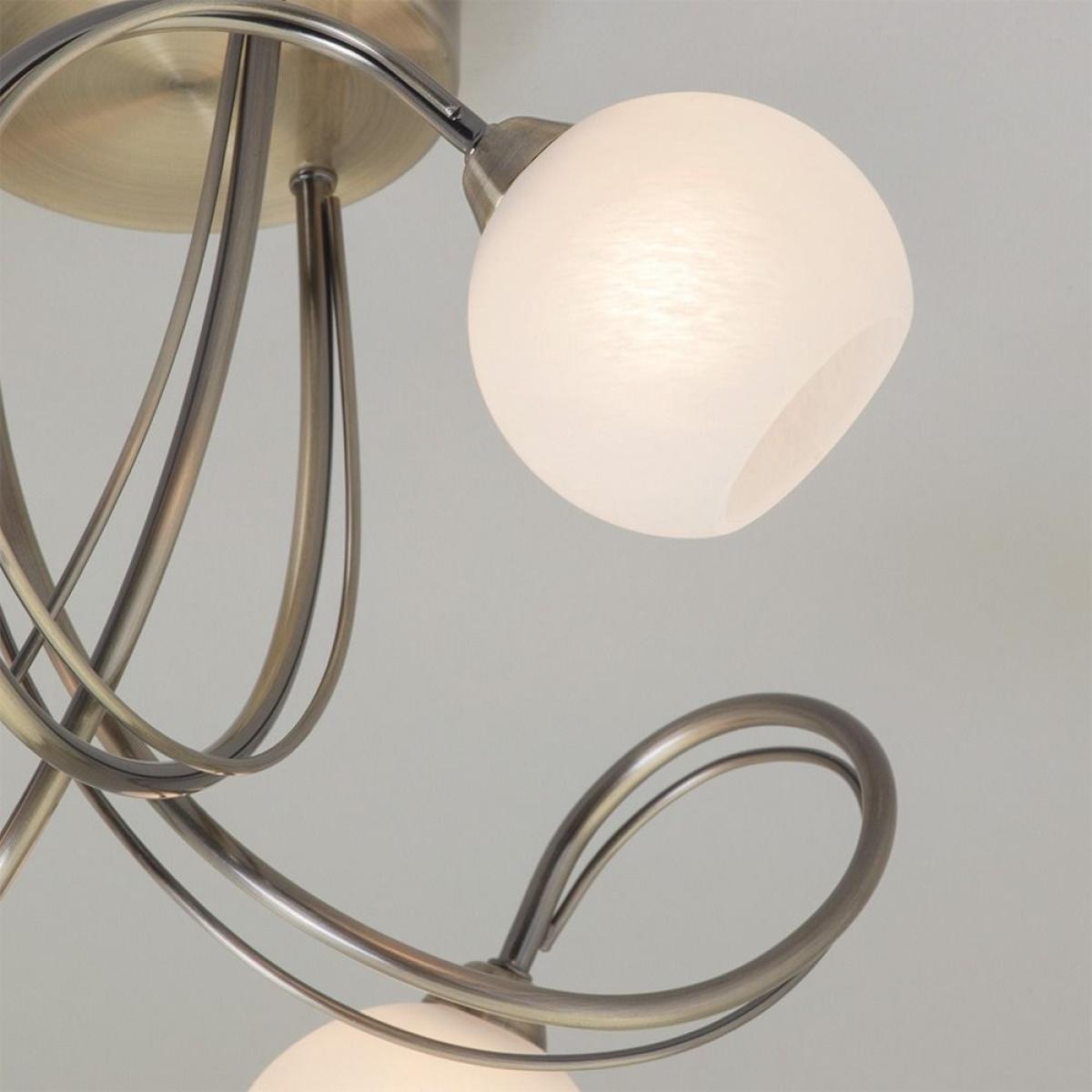 Soni Small Flush Ceiling Light, Antique Brass – image 5