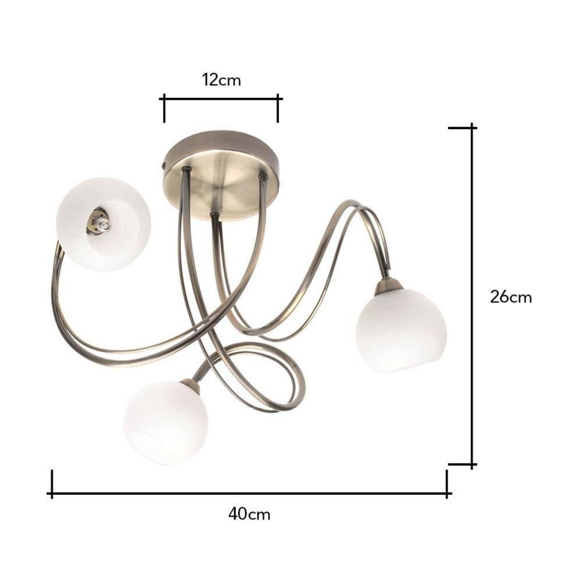 Soni Small Flush Ceiling Light, Antique Brass – image 7