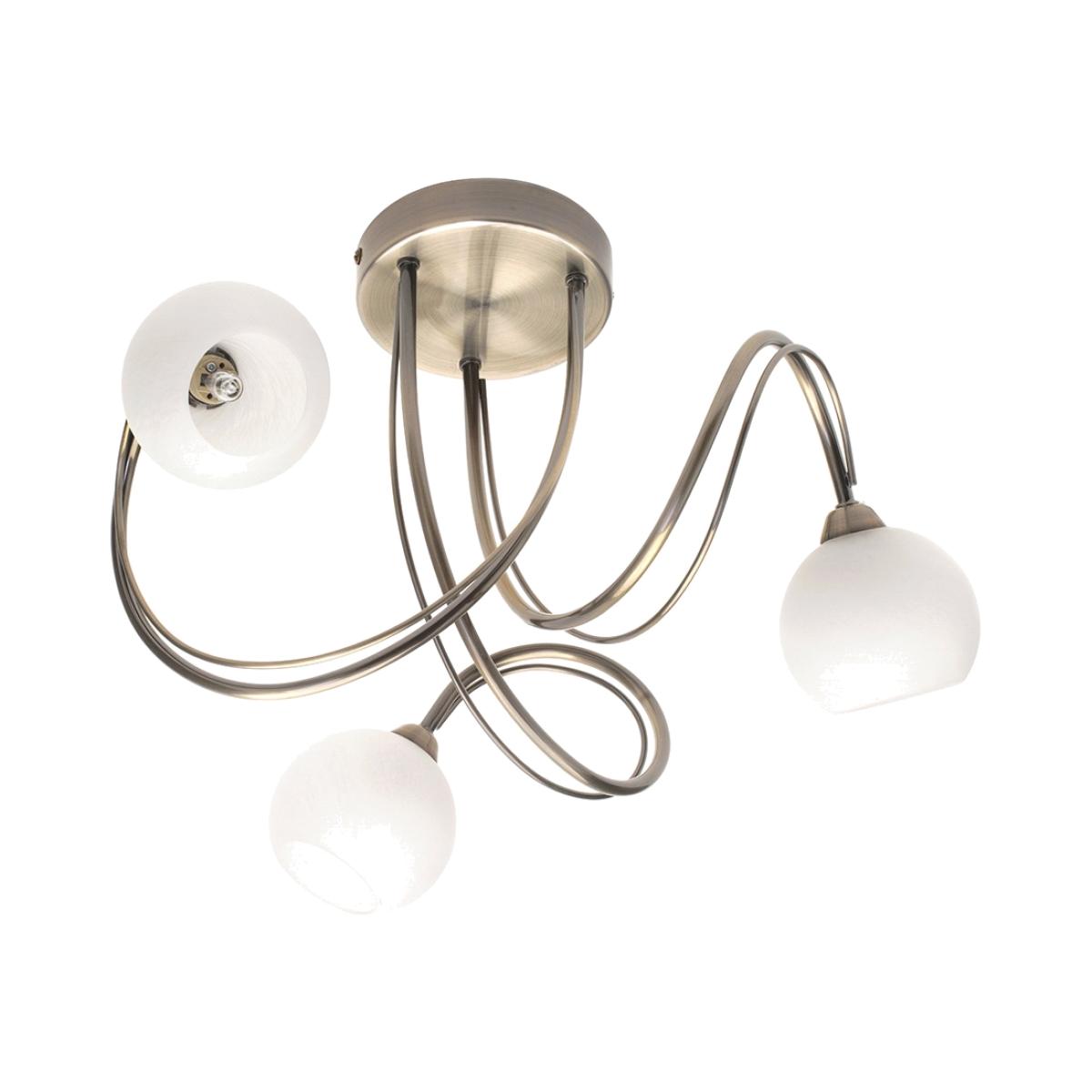 Soni Small Flush Ceiling Light, Antique Brass – image 1