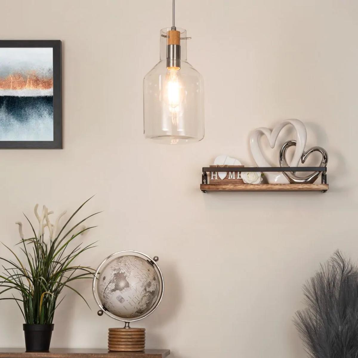 Holly Clear Glass Shade Ceiling Pendant, Chrome – image 2