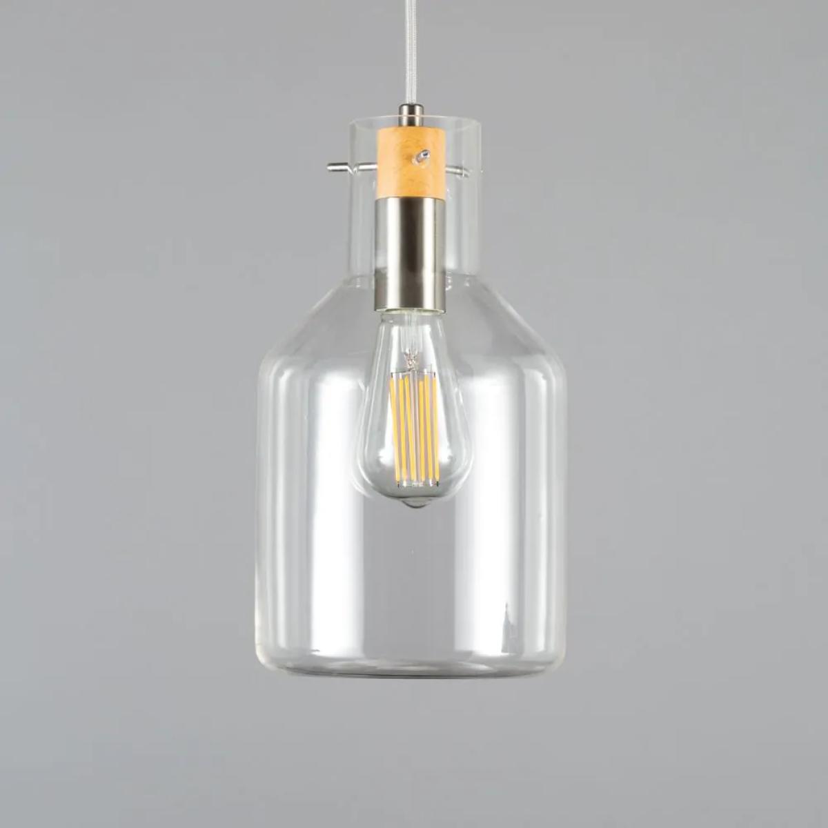Holly Clear Glass Shade Ceiling Pendant, Chrome – image 4