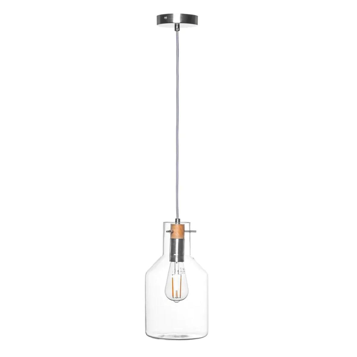 Holly Clear Glass Shade Ceiling Pendant, Chrome – image 6