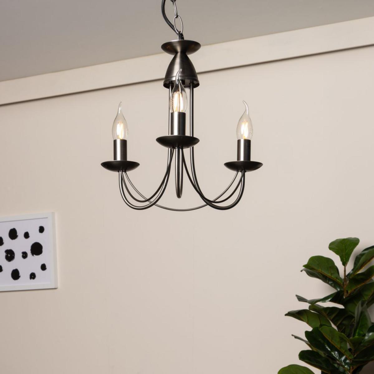 Marilyn 3 Light Chandelier, Pewter – image 2