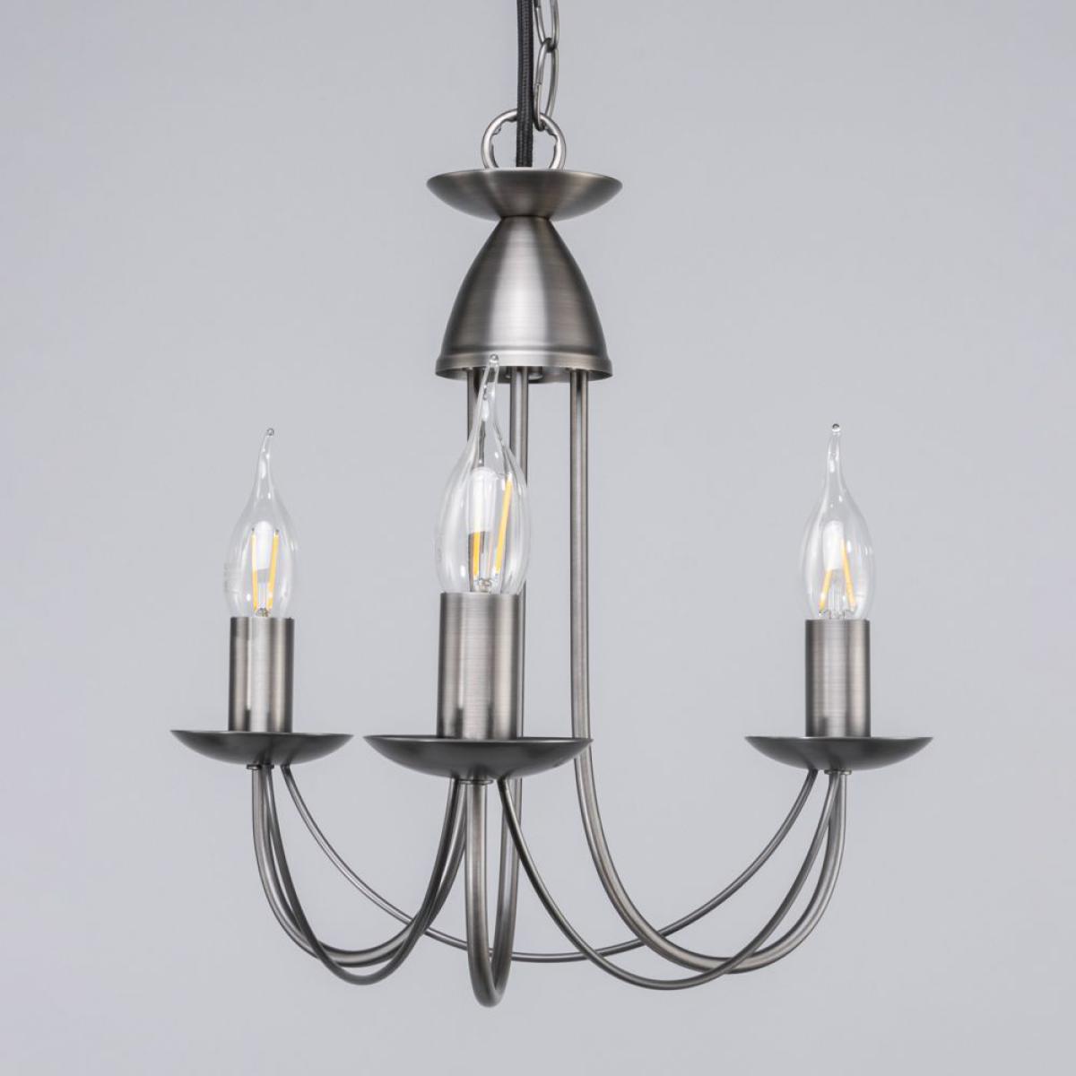 Marilyn 3 Light Chandelier, Pewter – image 4