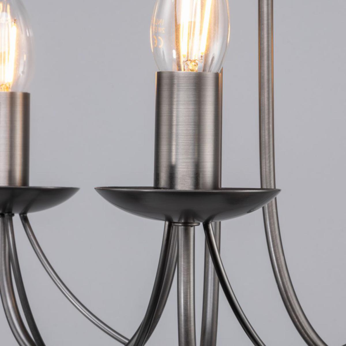 Marilyn 3 Light Chandelier, Pewter – image 5