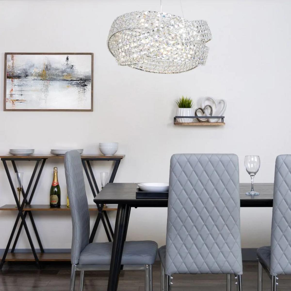 Cypress Large Crystal Rings Ceiling Pendant, Chrome – image 2
