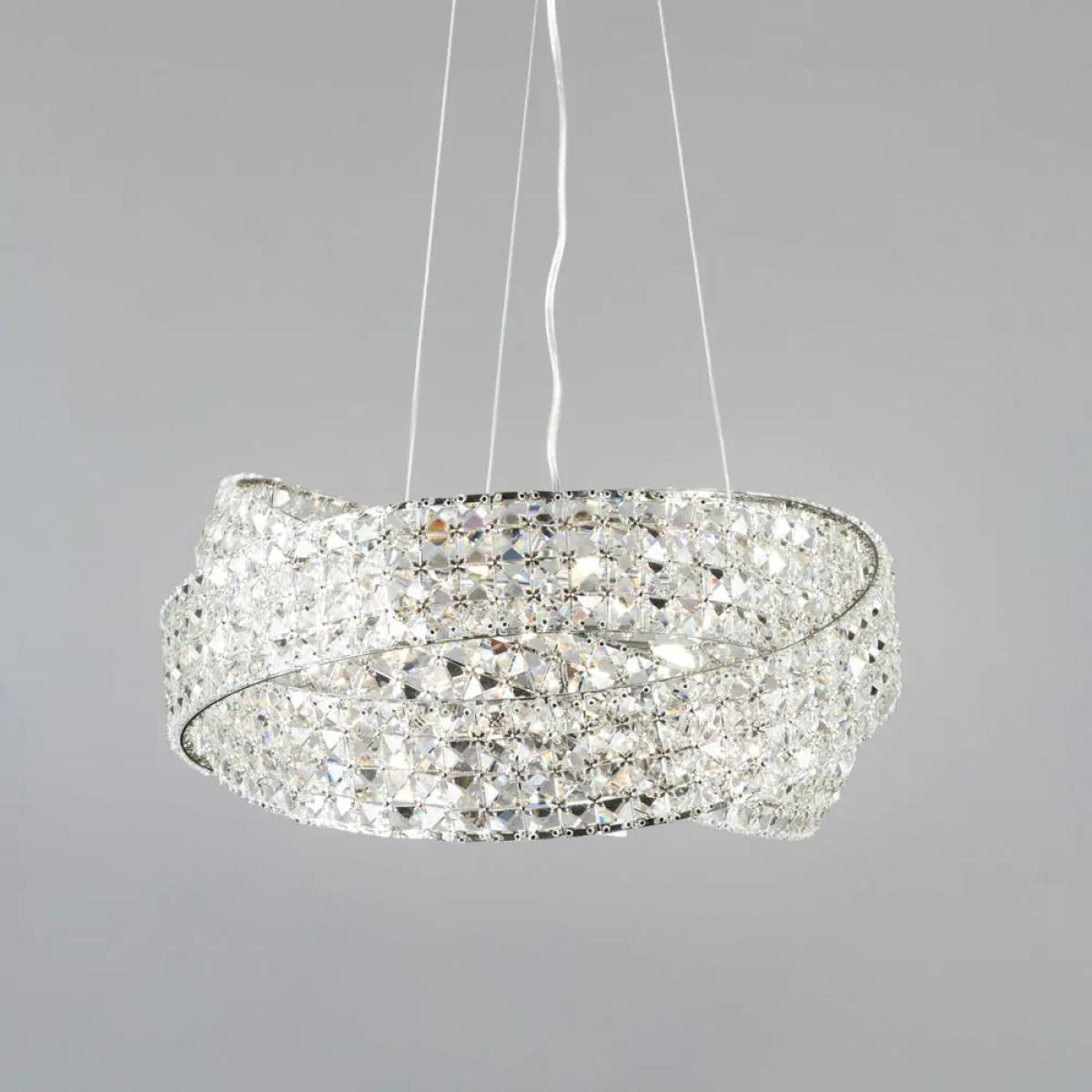 Cypress Large Crystal Rings Ceiling Pendant, Chrome – image 3