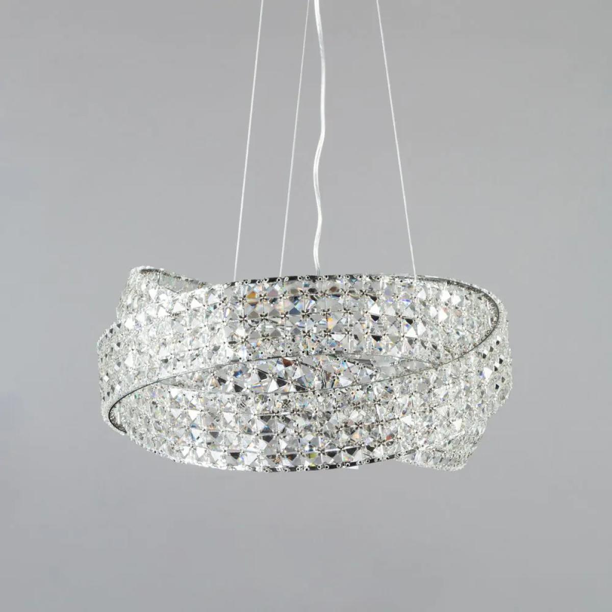 Cypress Large Crystal Rings Ceiling Pendant, Chrome – image 4