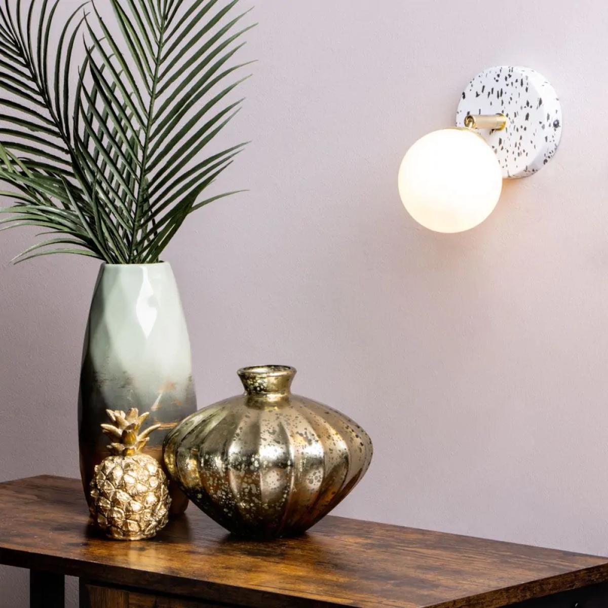 Lott Terrazzo Opal Ball Spotlight, Satin Brass – image 2