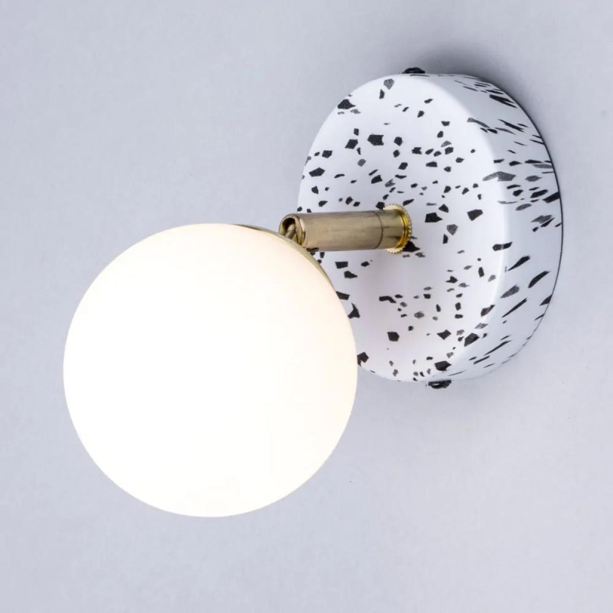 Lott Terrazzo Opal Ball Spotlight, Satin Brass – image 3