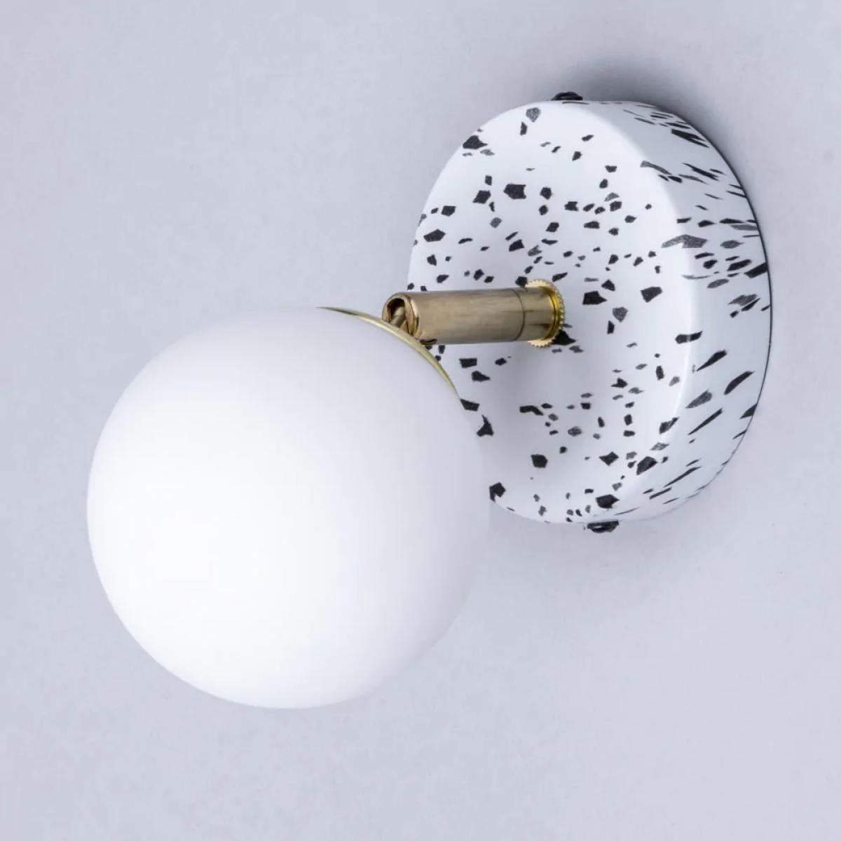 Lott Terrazzo Opal Ball Spotlight, Satin Brass – image 4