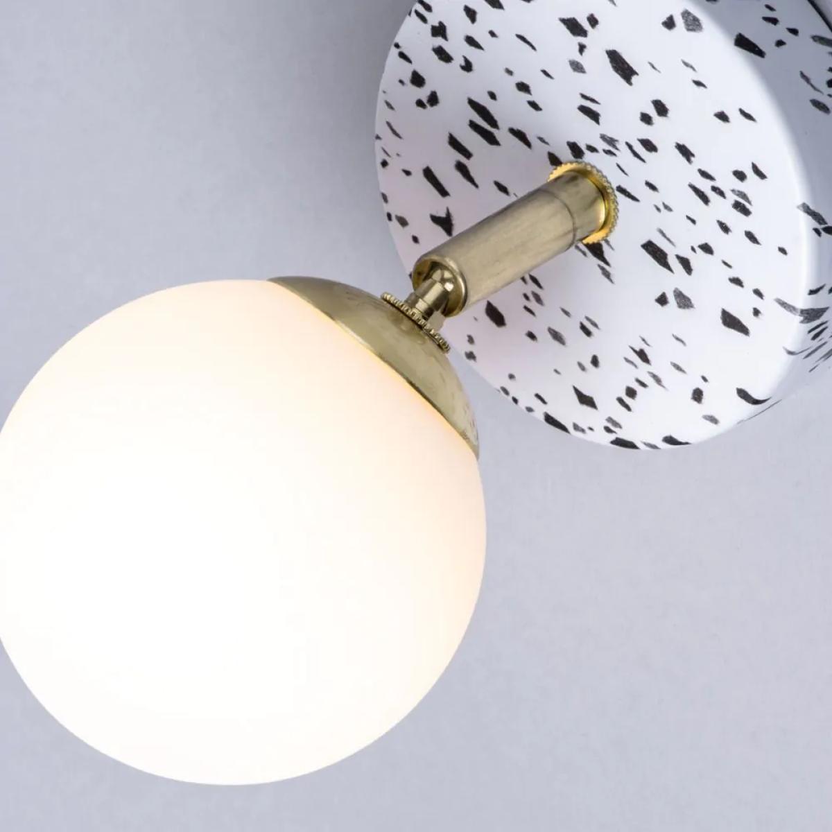 Lott Terrazzo Opal Ball Spotlight, Satin Brass – image 5